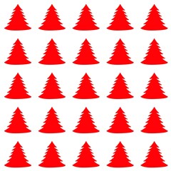 Obraz premium Repeating pattern of Christmas tree on white background