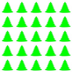 Repeating pattern of Christmas tree on white background