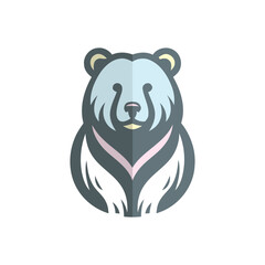 Simple Logo Bear monochrome isolated on white background