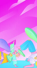 Practicing yoga, physical and mental health, flat vector character concept, operation hand drawn illustration
