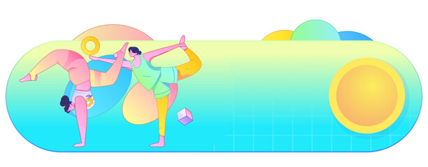 Practicing yoga, physical and mental health, flat vector character concept, operation hand drawn illustration
