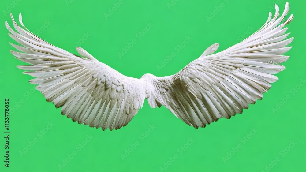 Poster wings flutter softly in the breeze. green screen chromakey