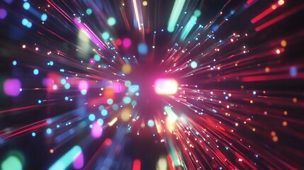 Fototapeta premium Abstract vibrant colorful light burst explosion.