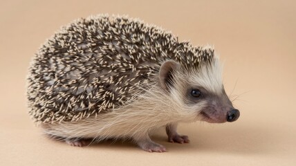 Fototapeta premium a-photo-of-a-hedgehog-with-its-prickles-raised-pos