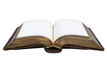 Obraz premium Open Book with Blank Pages Isolated on PNG Transparent Background