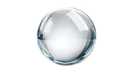 Transparent Crystal Ball on Plain White Background