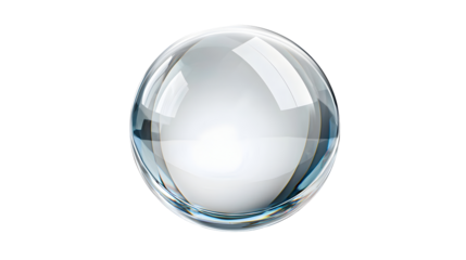 Transparent Crystal Ball on Plain White Background
