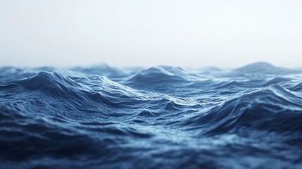 Serene ocean waves under soft light, evoking tranquility.
