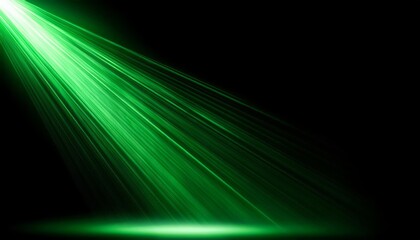 green spotlight lighting on black background, lens effect