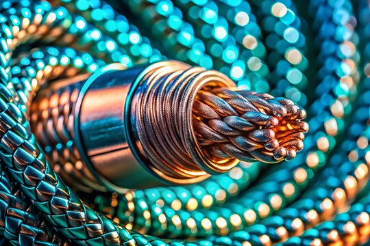 Shielded Network Cable Bird's Eye View - High-Resolution Image of Twisted Pair Data Cable