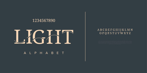 Light typography beauty fashion elegant minimalist serif italic fonts decorative wedding vintage retro logos. Minimal luxury font alphabet logo. Vector illustration