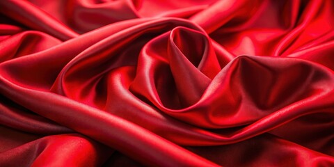 Naklejka premium Close up shot of vibrant red silk fabric, red, silk, fabric, texture, close up, vibrant, shiny, luxurious, elegant, material