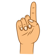 hand with a finger pointing up icon illustration
