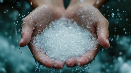 Fototapeta premium Ice Crystals: A Close-Up Study of Frozen Water