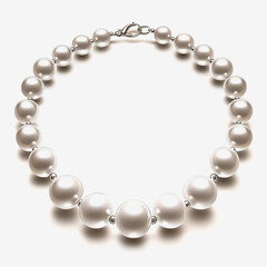 Obraz premium Elegant White Pearl Bracelet Adorned with a Shiny Silver Clasp, Exuding Timeless Sophistication and Charm, Perfect for Enhancing Any Outfit or Occasion with a Touch of Class and Luxury