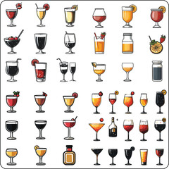 christmas icons set,  set of christmas icons, Christmas icons collection, black and white line art, vector illustration, festive holiday design. Christmas, New Year holidays big set icon
