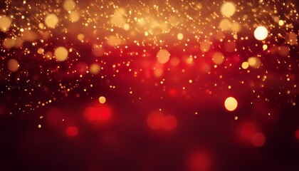 red glow with gold particle abstract bokeh background