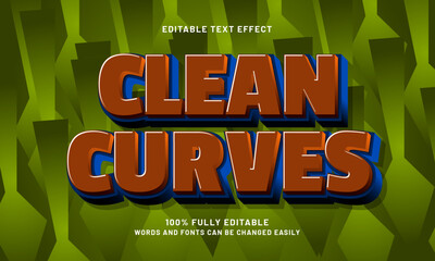 clean curves editable text effects with a modern and simple theme