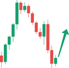 Candlestick setup for long position. Reversal pattern