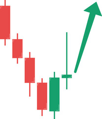 Candlestick setup for long position. Reversal pattern