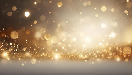 white glow with gold particle abstract bokeh background