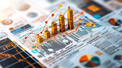 Analyzing startup growth trends business environment dynamic graph visualization close-up perspective data insights for success