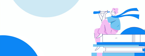 Character reading quietly vector concept operation hand drawn illustration
