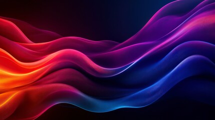 Obraz premium Musical waves of color abstract space digital art vibrant environment creative perspective