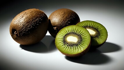 Fresh Kiwi Fruit Sliced Whole Healthy Eating Vitamins