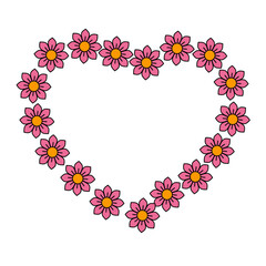 heart shaped of flowers