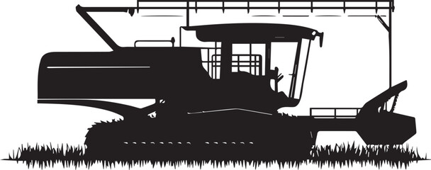 Obraz premium Silhouette of a agriculture harvester