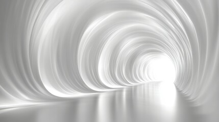 Obraz premium Abstract white fractal horizon design with soft flowing curves and geometric patterns perfect for modern technology business concepts and innovative digital background illustrations