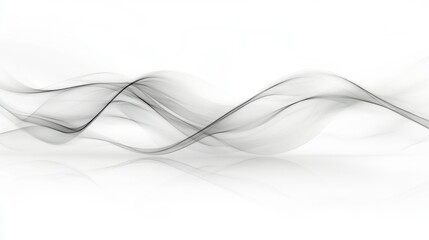 Abstract fractal horizon in white featuring geometric elements and smooth flowing lines perfect for digital technology designs modern innovation and futuristic concept illustrations