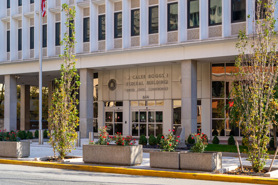 Wilmington, Delaware, USA - November 5, 2023: J. Caleb Boggs Federal Building and U.S. Courthouse at 844 King Street in Wilmington, Delaware, USA. 