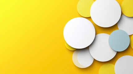 Dynamic abstract circles in yellow background vector illustration representing modern design and innovation perfect for business marketing visuals digital media and contemporary visual concepts