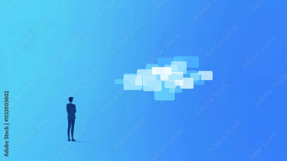 Poster futuristic virtual assistant concept for securing digital devices with ai technology