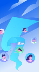 Personnel doing job interview flat vector concept operation hand drawn illustration
