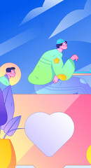 Personnel doing job interview flat vector concept operation hand drawn illustration
