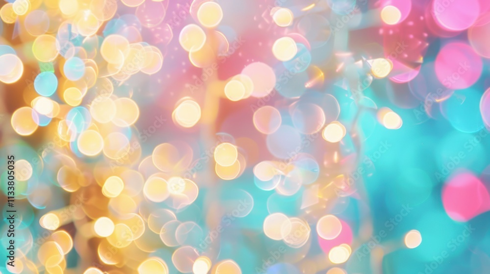 Poster vivid bokeh lights blend together in a kaleidoscope of colors, creating a joyful and enchanting atmo