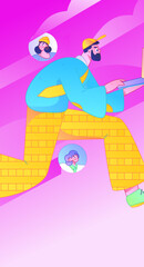 Personnel doing job interview flat vector concept operation hand drawn illustration
