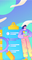 Personnel doing job interview flat vector concept operation hand drawn illustration
