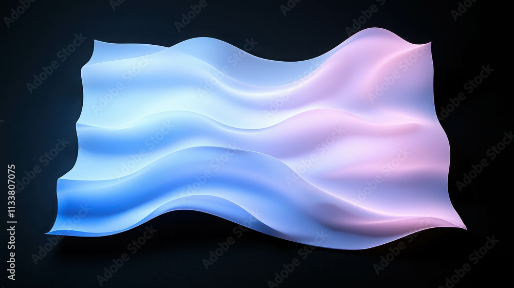 Poster elegant flowing lines with soft glowing light on dark background