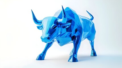 Financial Analyst Trading Stock Market Wall Street Bull. Clean background