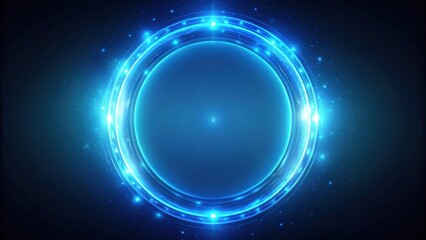 Obraz premium Circle blue holographic energy bar indicator, futuristic, fuel, energy, bar, blue, holographic, indicator, technology, sci-fi