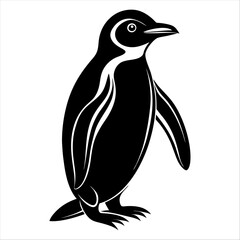 Obraz premium Penguin vector silhouette