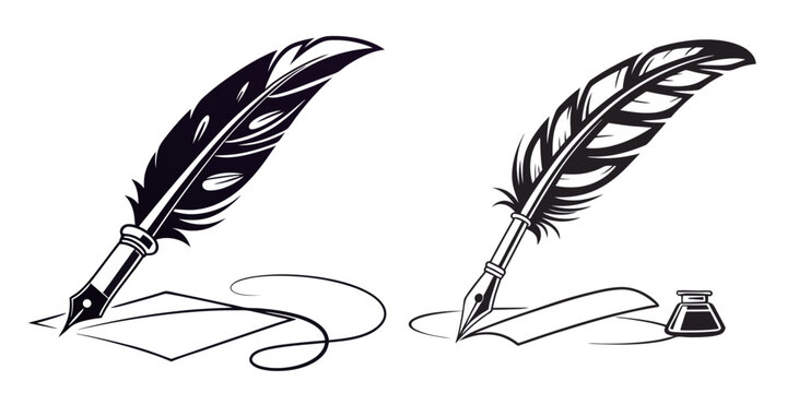 Silhouette quill writing vactor design