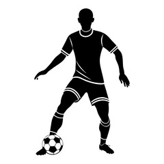 Vector football (soccer) player silhouette isolated on white background
