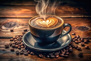 Hand-drawn black and white coffee cup illustration, perfect for cafe design or beverage graphics.