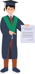 Student Graduation Vector Illustration in Flat Cartoon Design Style.