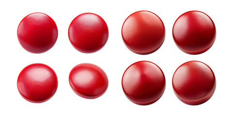 Red Round Objects on a Simple Background, mega bundle, isolated on a transparent background.